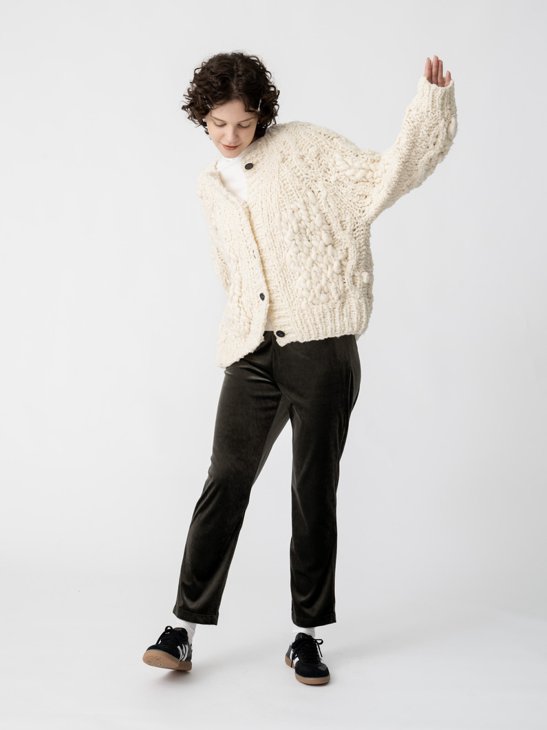 ベロア スリム イージーパンツ 詳細画像 khaki 2