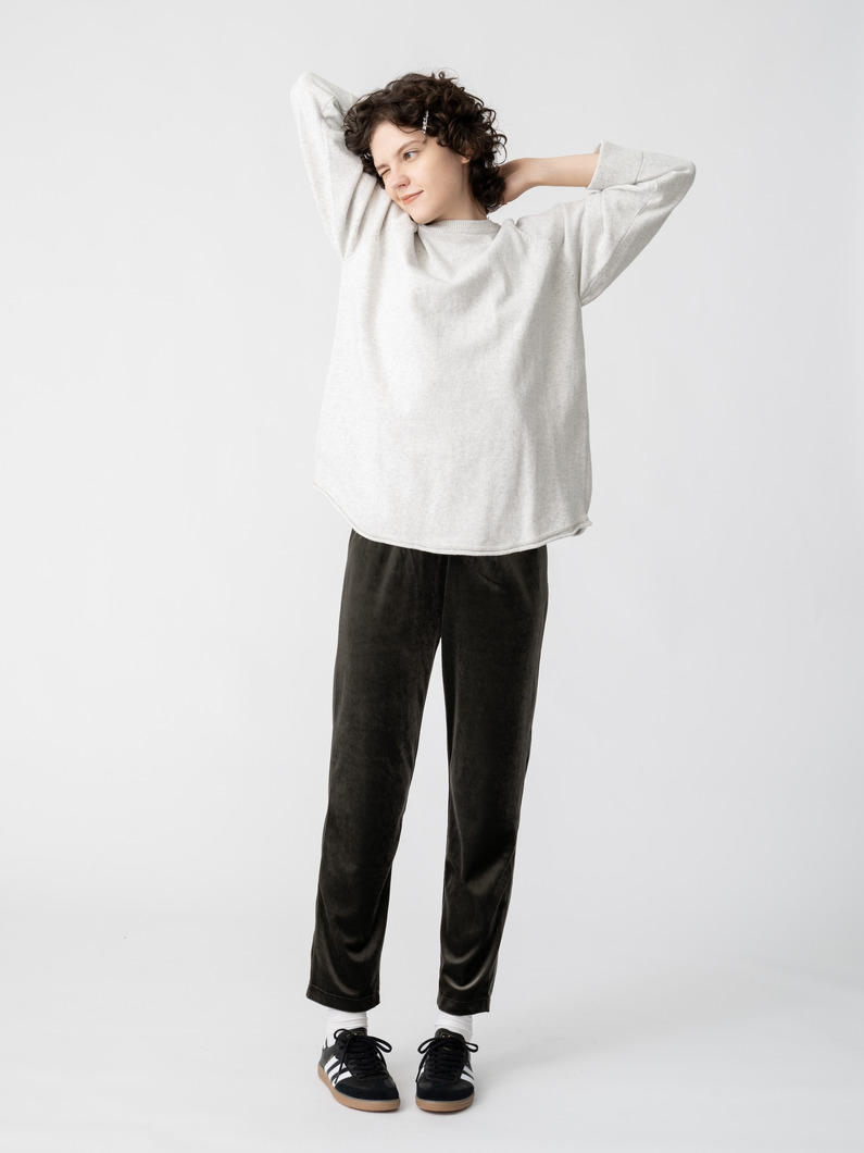 ベロア スリム イージーパンツ 詳細画像 khaki 4