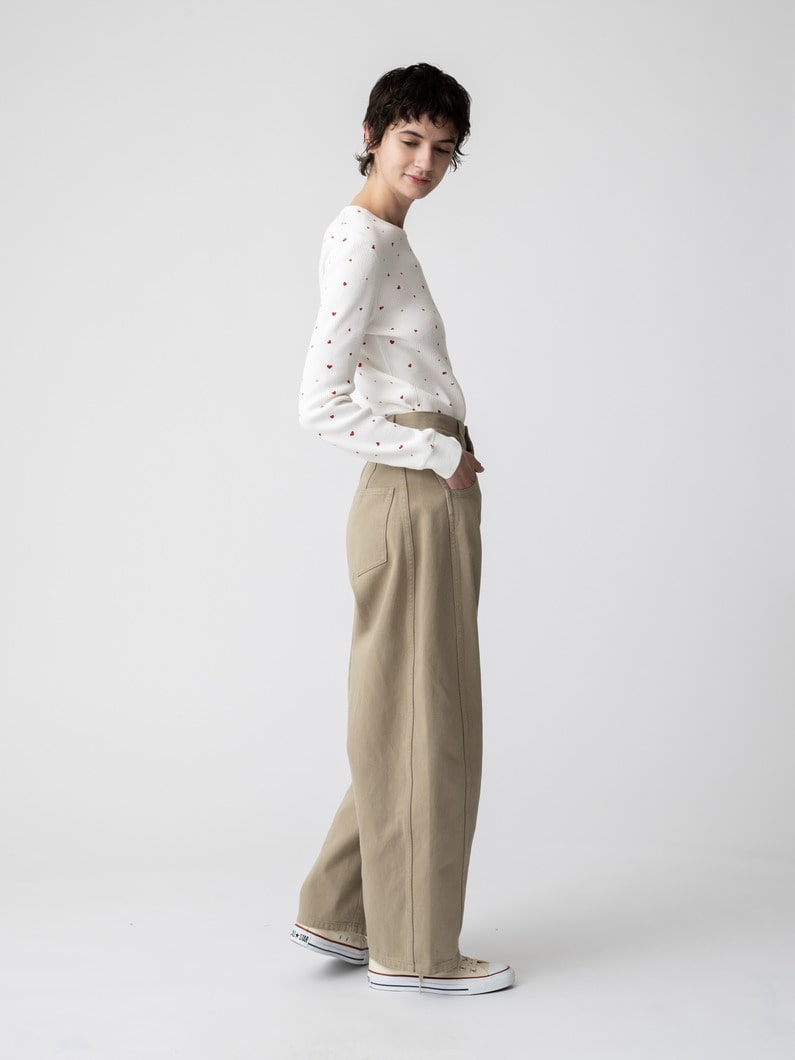 カーヴィー チノパンツ（ベージュ/チャコールグレー） 詳細画像 beige 2