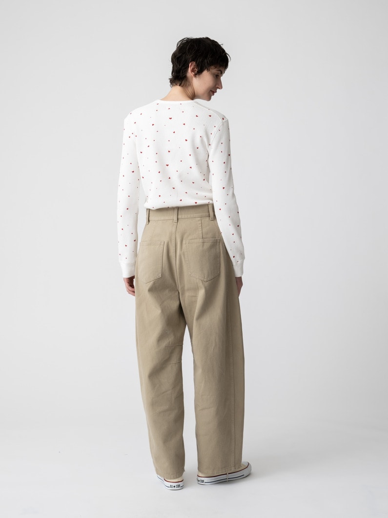 カーヴィー チノパンツ（ベージュ/チャコールグレー） 詳細画像 beige 3