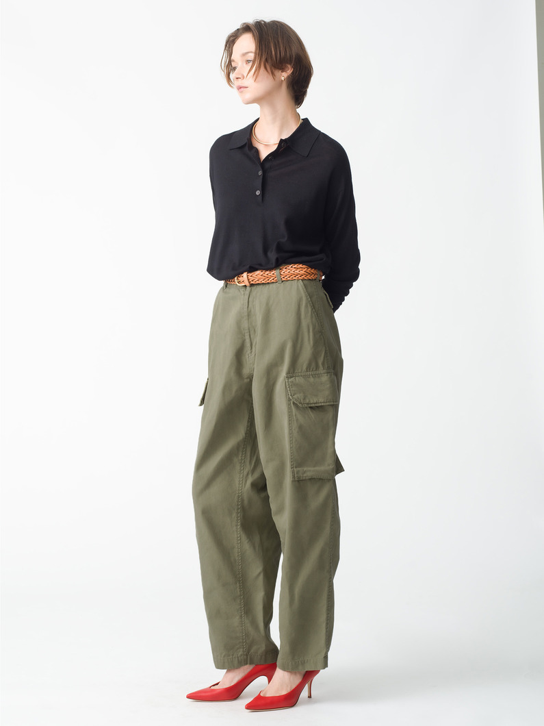 ワイド カーゴパンツ（ブラック/カーキ） 詳細画像 khaki 2