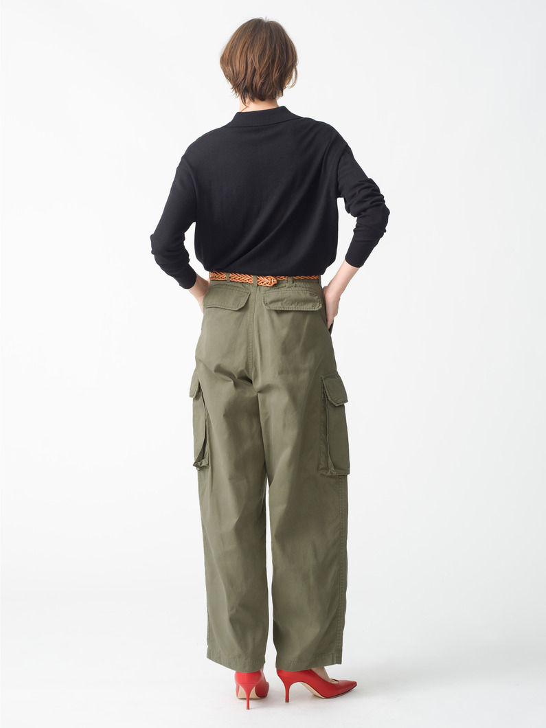 ワイド カーゴパンツ（ブラック/カーキ） 詳細画像 khaki 3