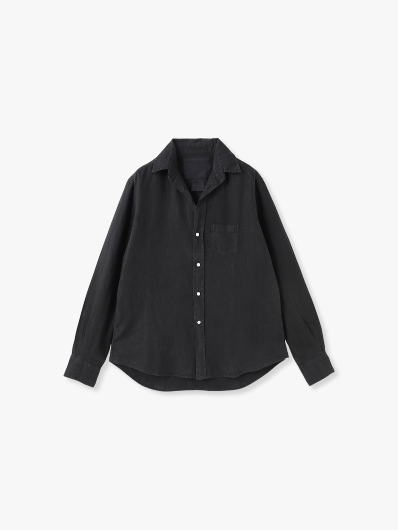 アイリーン ウォッシュド リネンシャツ（ブラック/ベージュ） 詳細画像 black 3