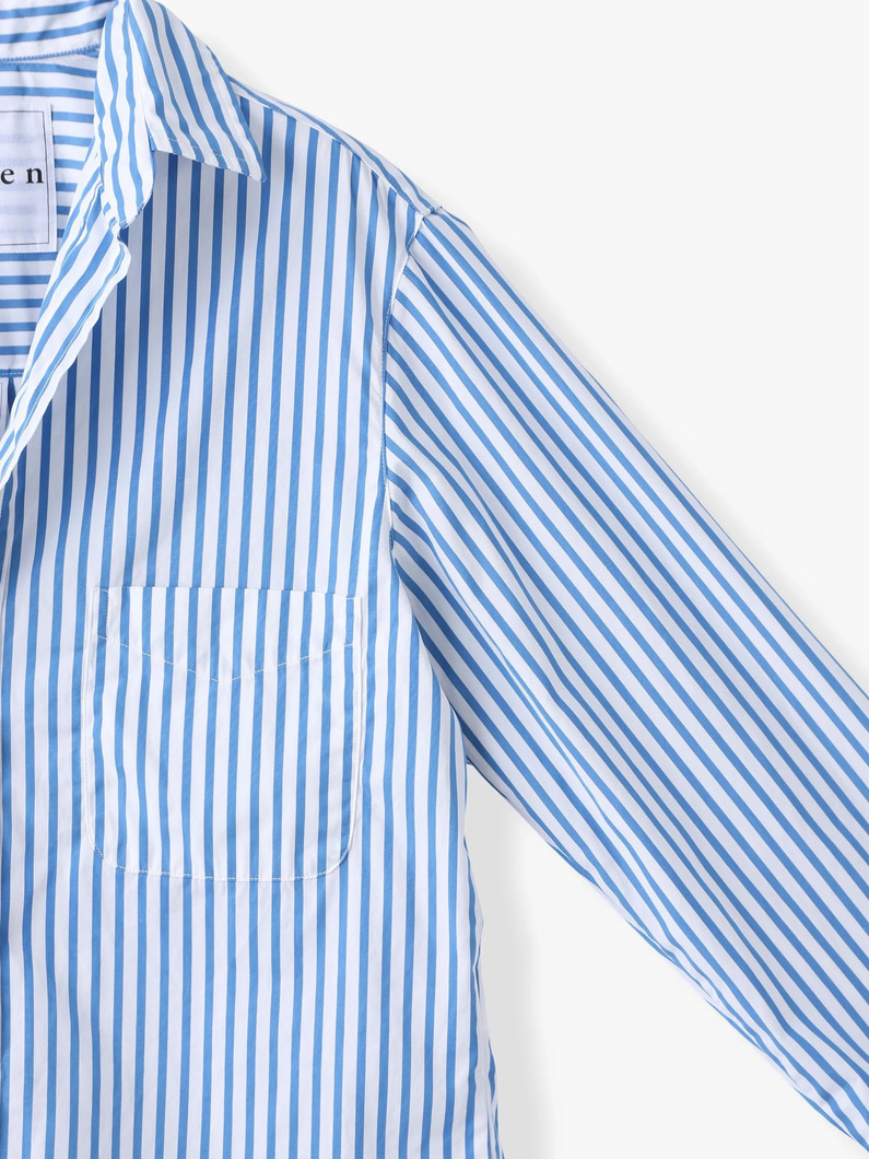 シルビオ ストライプコットン シャツ（ブルー） 詳細画像 blue 2