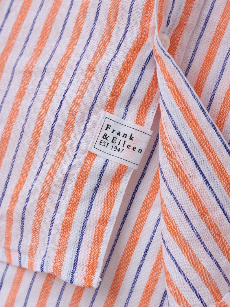 アイリーン イタリアンリネン  シャツ（マルチストライプ） 詳細画像 orange 3