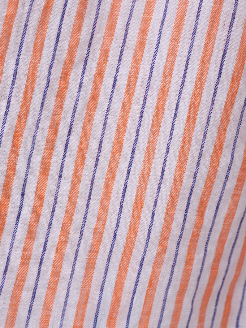 アイリーン イタリアンリネン  シャツ（マルチストライプ） 詳細画像 orange 4