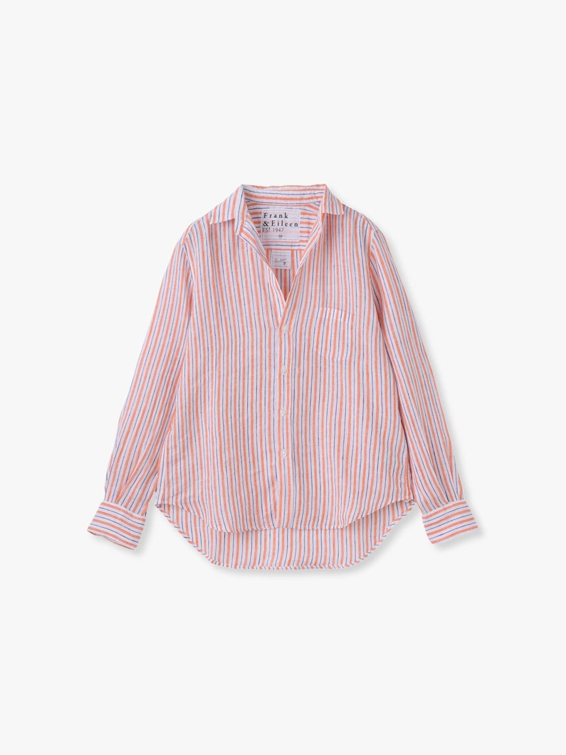 アイリーン イタリアンリネン  シャツ（マルチストライプ） 詳細画像 orange 1