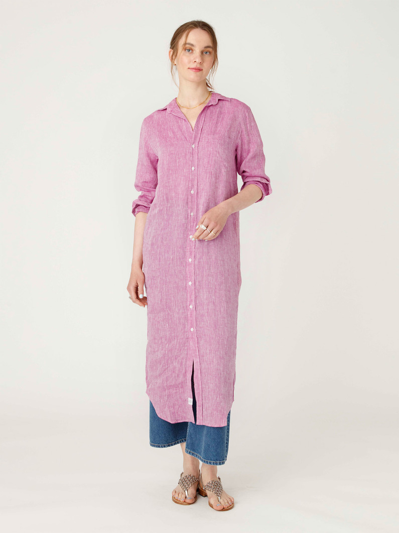 ローリー イタリアンリネン シャツドレス（パープル） 詳細画像 purple 1