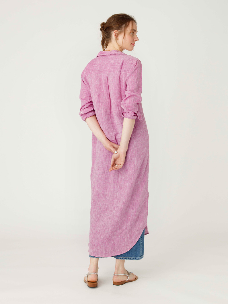 ローリー イタリアンリネン シャツドレス（パープル） 詳細画像 purple 3