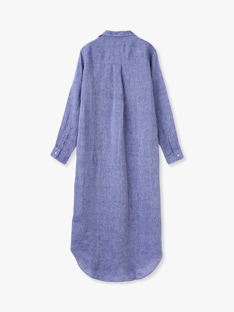 ローリー イタリアンリネン シャツドレス（ブルー） 詳細画像 blue 1