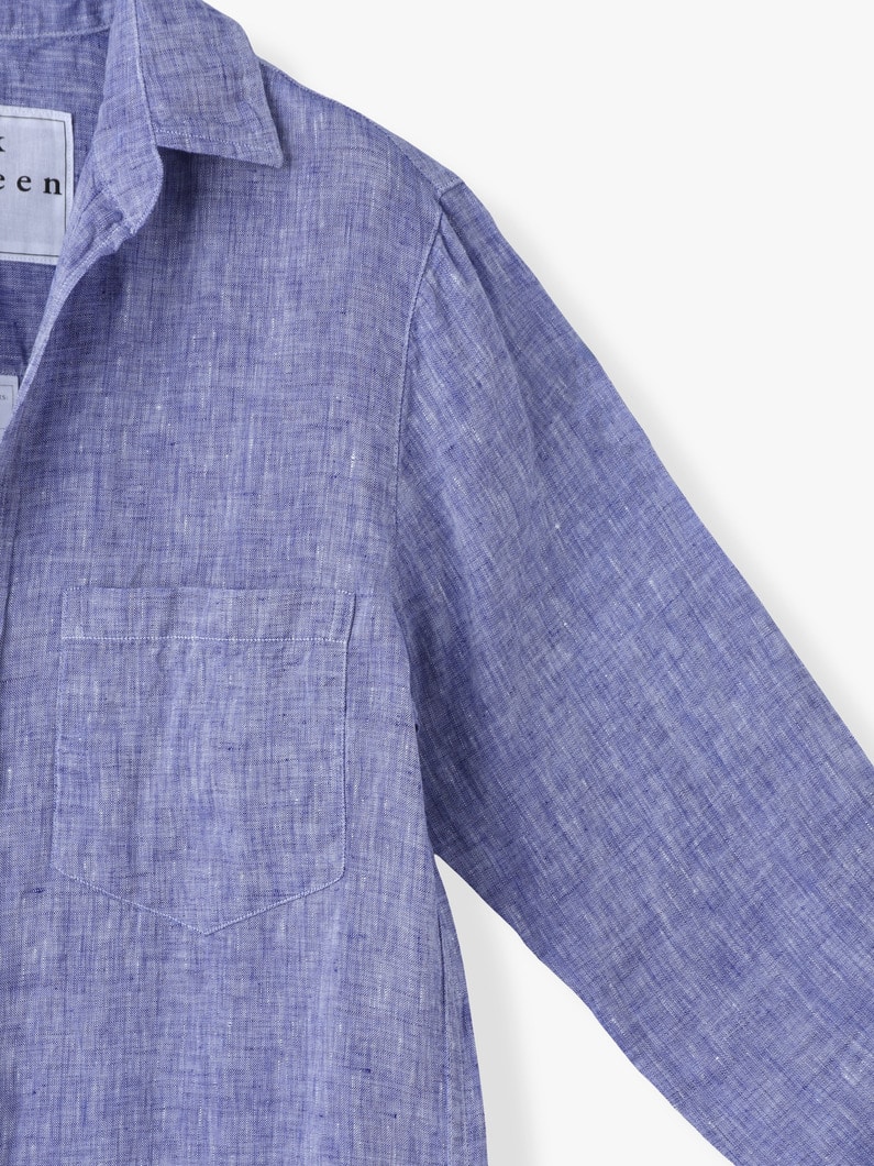 ローリー イタリアンリネン シャツドレス（ブルー） 詳細画像 blue 2