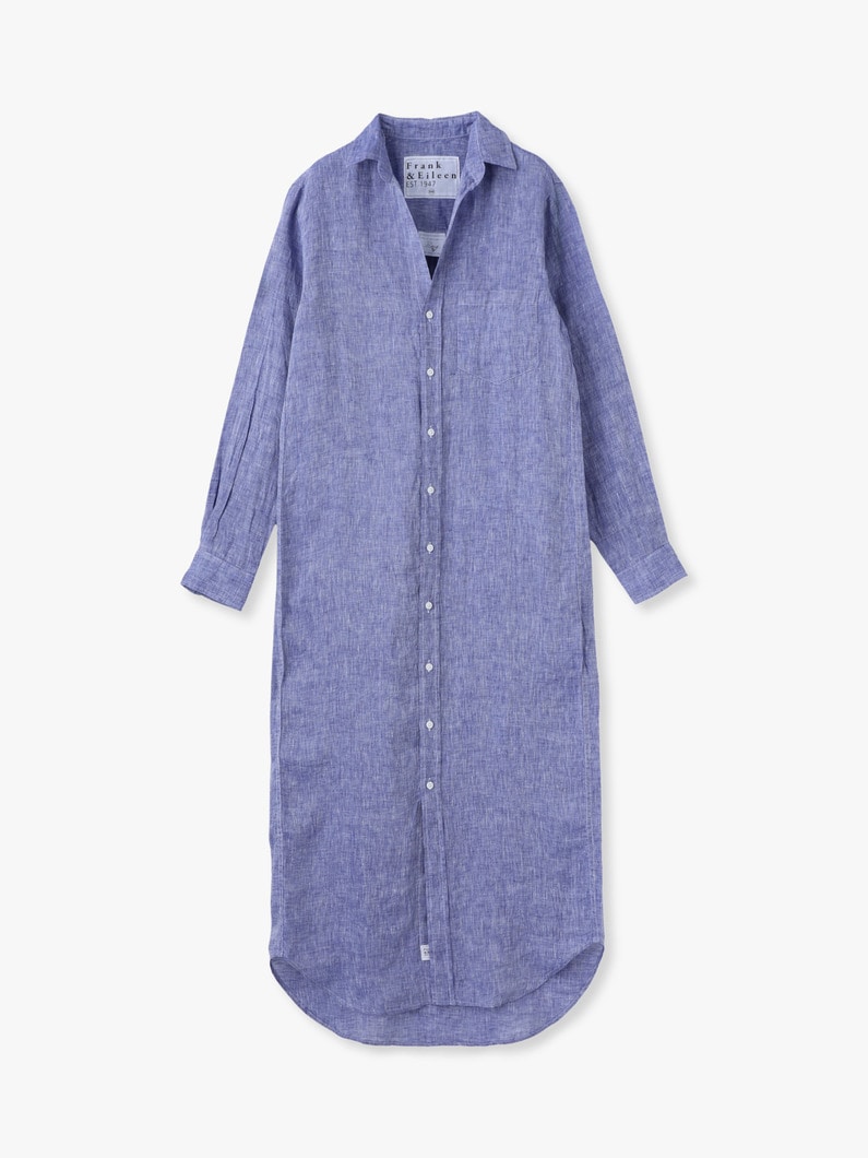 ローリー イタリアンリネン シャツドレス（ブルー） 詳細画像 blue 1