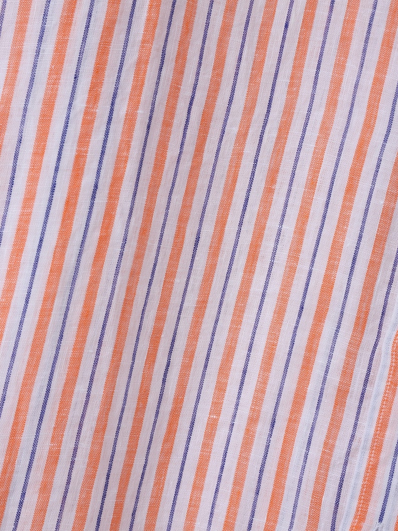 ローリー イタリアンリネン シャツドレス（マルチストライプ） 詳細画像 orange 4