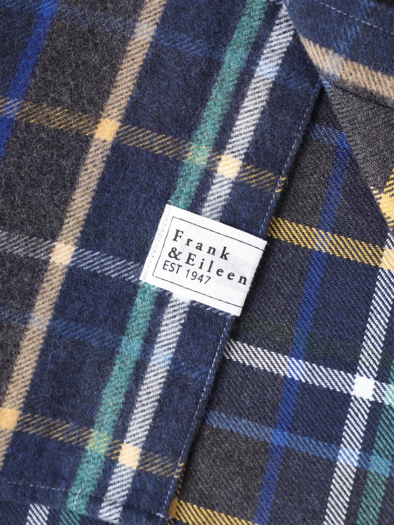 アイリーン イタリアンコットン チェックシャツ（ネイビー） 詳細画像 navy 3