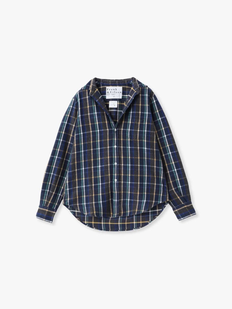 アイリーン イタリアンコットン チェックシャツ（ネイビー） 詳細画像 navy 4