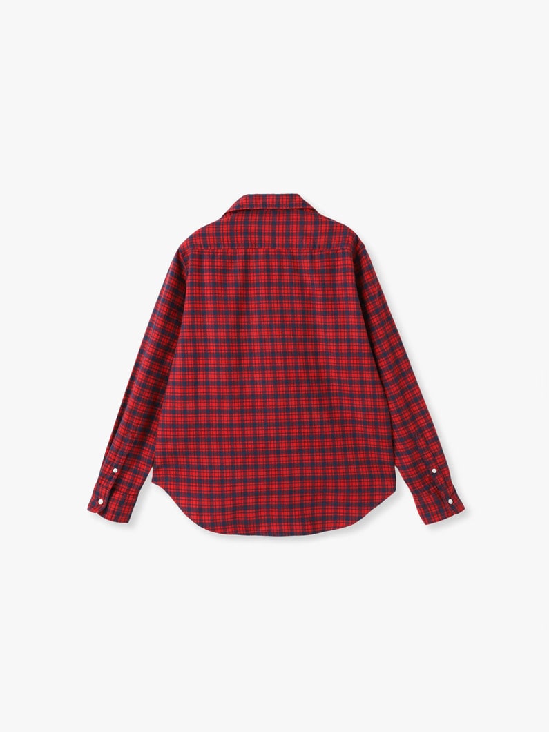アイリーン イタリアンコットン チェックシャツ（ダークレッド） 詳細画像 dark red 1