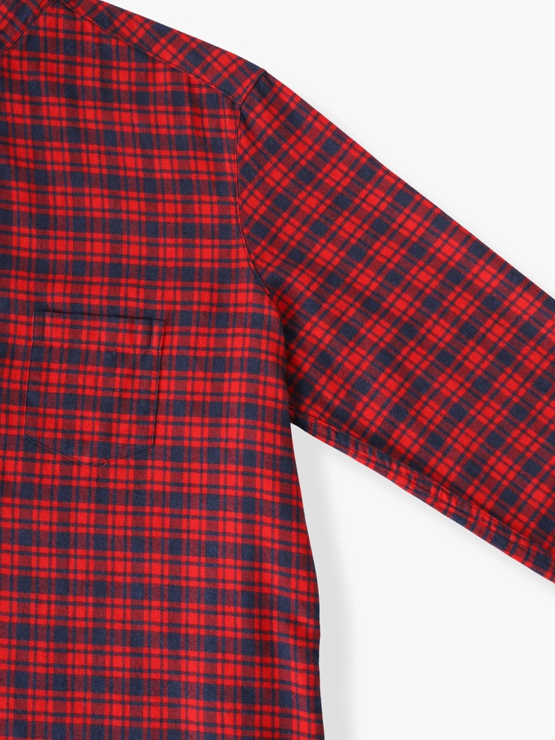 アイリーン イタリアンコットン チェックシャツ（ダークレッド） 詳細画像 dark red 2