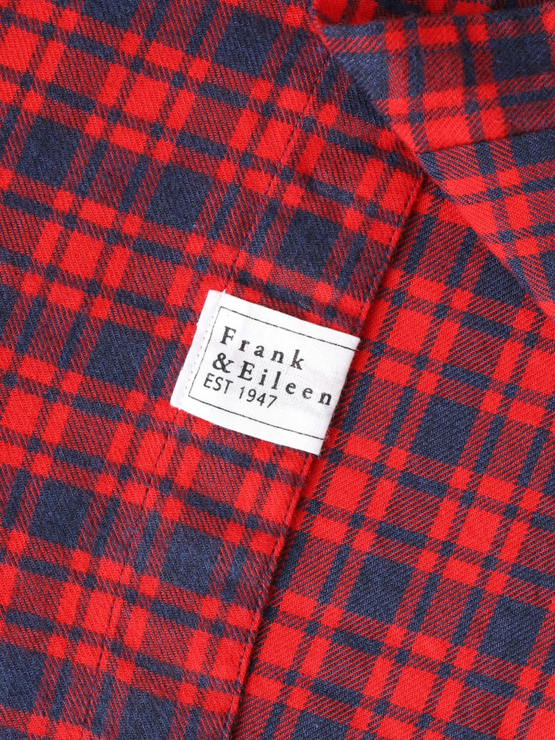 アイリーン イタリアンコットン チェックシャツ（ダークレッド） 詳細画像 dark red 3