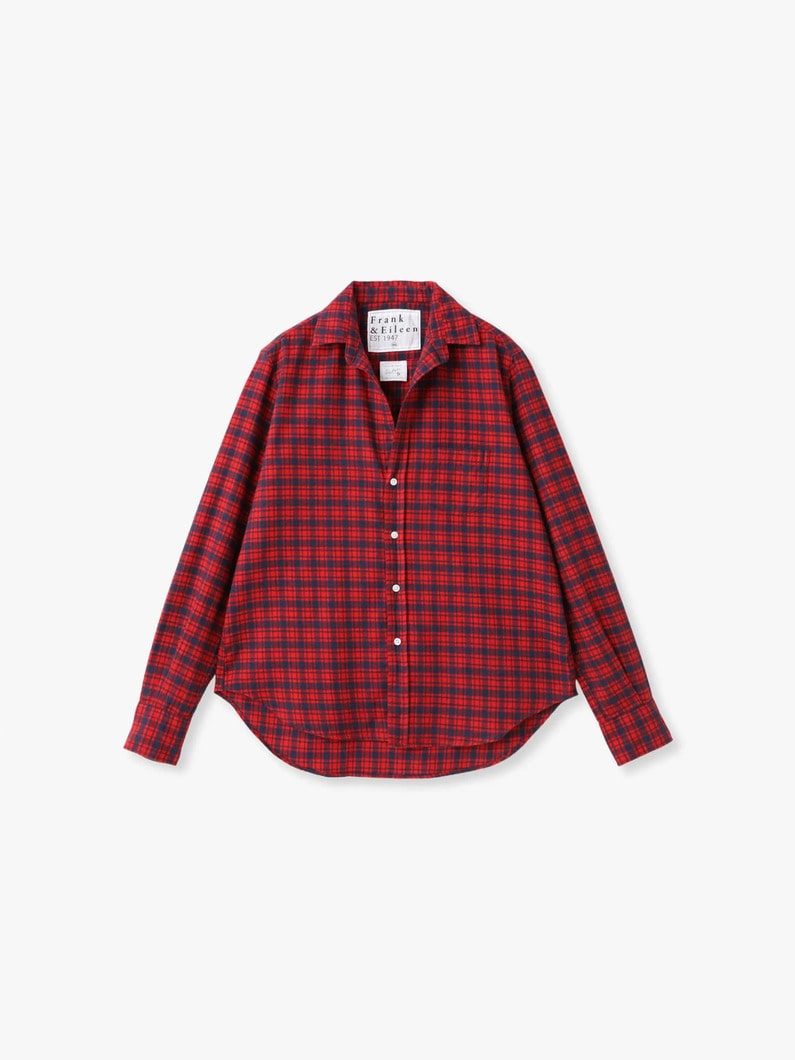 アイリーン イタリアンコットン チェックシャツ（ダークレッド） 詳細画像 dark red 4