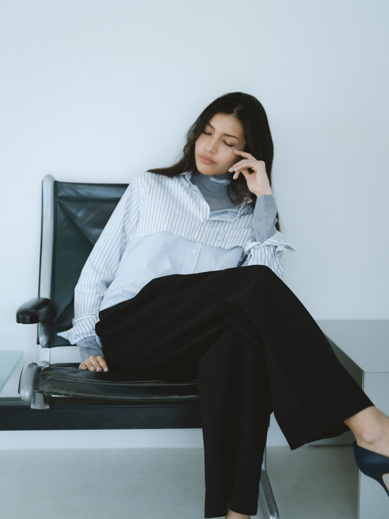 ロングスリーブ レイヤードシャツ 詳細画像 white 4