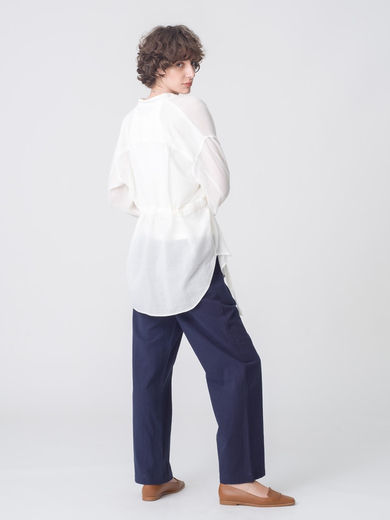 シアー シャツ（オリーブ/ホワイト） 詳細画像 white 2