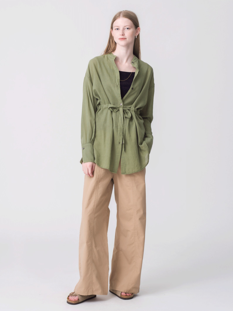 シアー シャツ（オリーブ/ホワイト） 詳細画像 olive 1