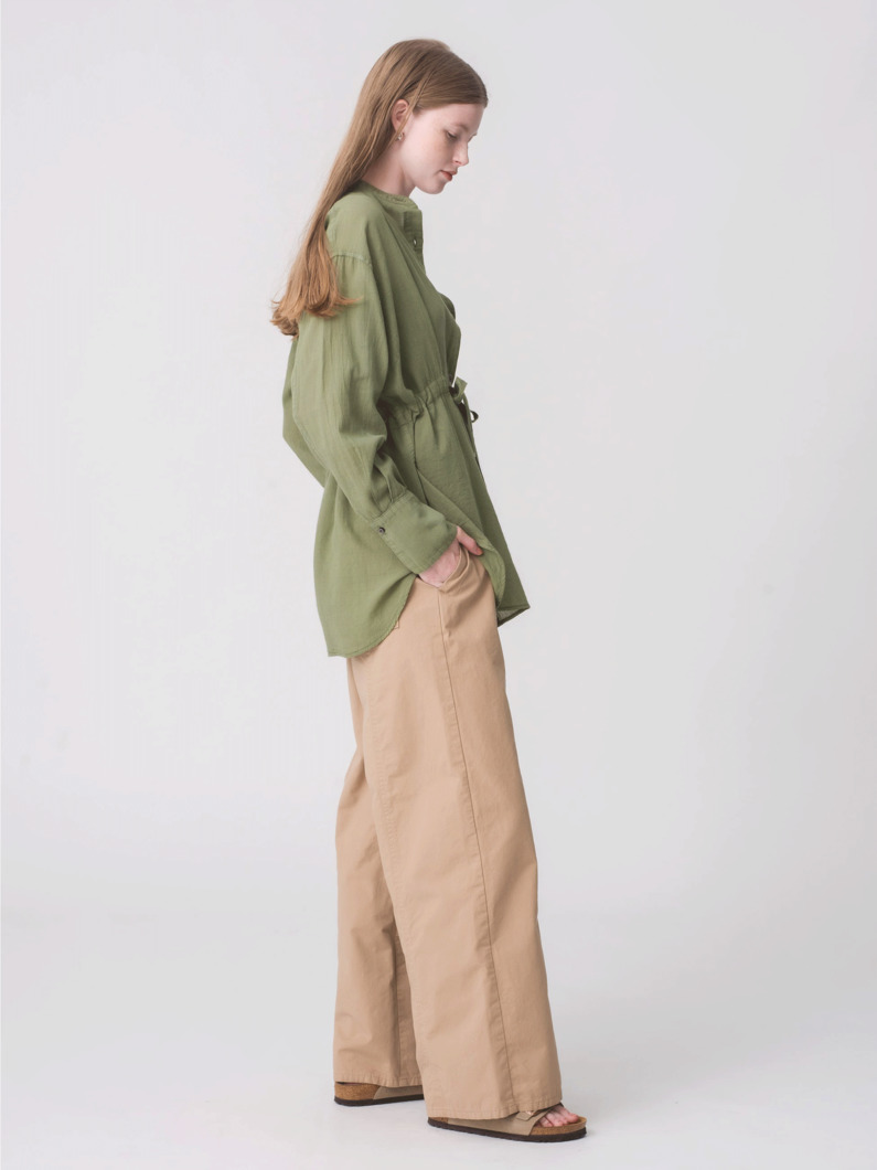 シアー シャツ（オリーブ/ホワイト） 詳細画像 olive 2