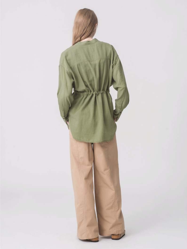 シアー シャツ（オリーブ/ホワイト） 詳細画像 olive 3