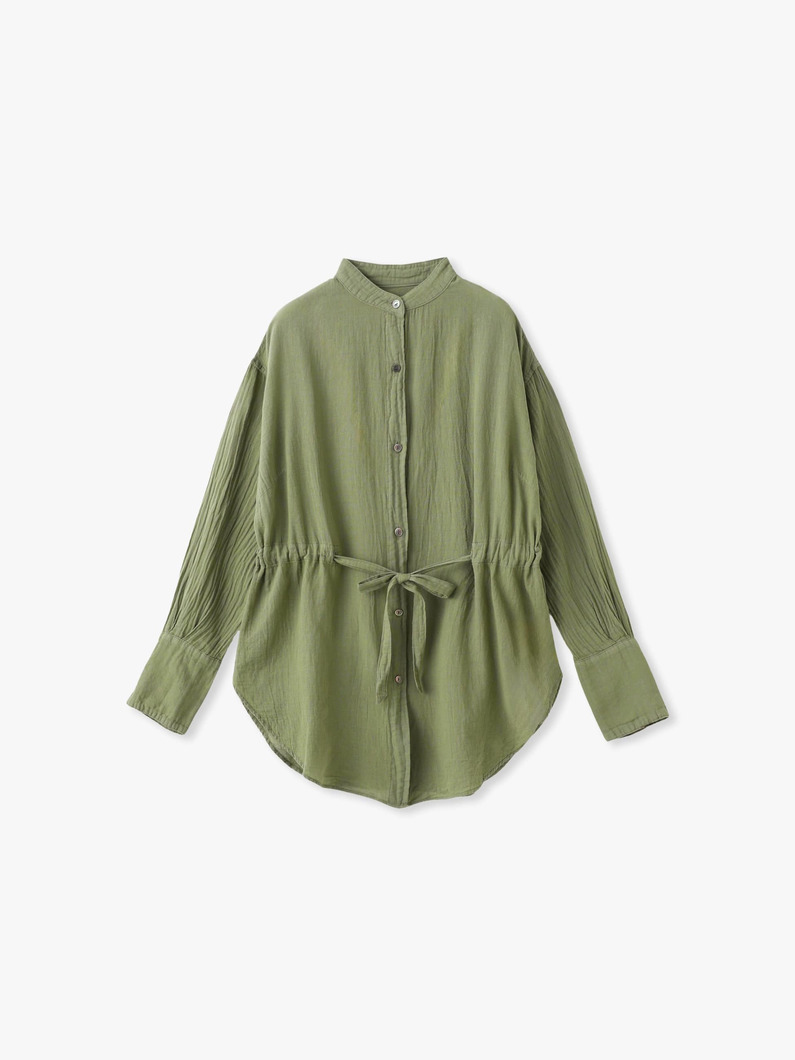 シアー シャツ（オリーブ/ホワイト） 詳細画像 olive 4