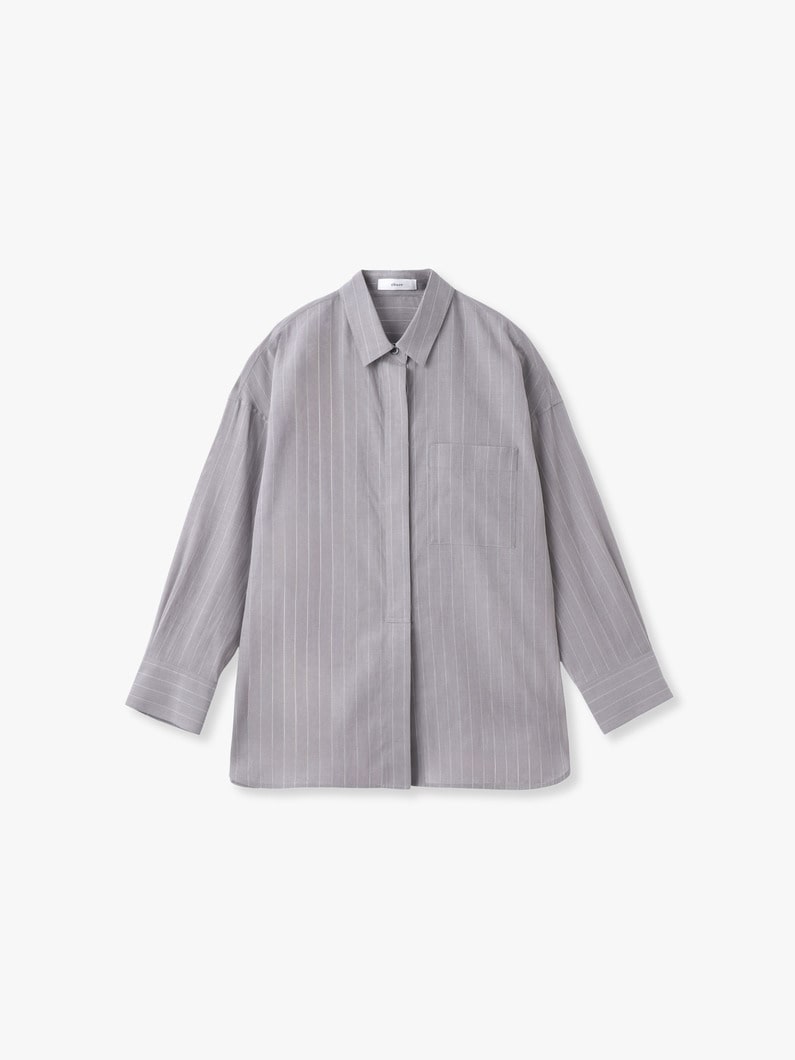 〈ebure〉 コットン ストライプ クロップド丈 シャツ ebure〉 コットン ストライプ クロップド丈 シャツ