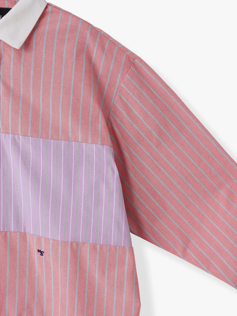ストライプ ラガーシャツ 詳細画像 coral 2