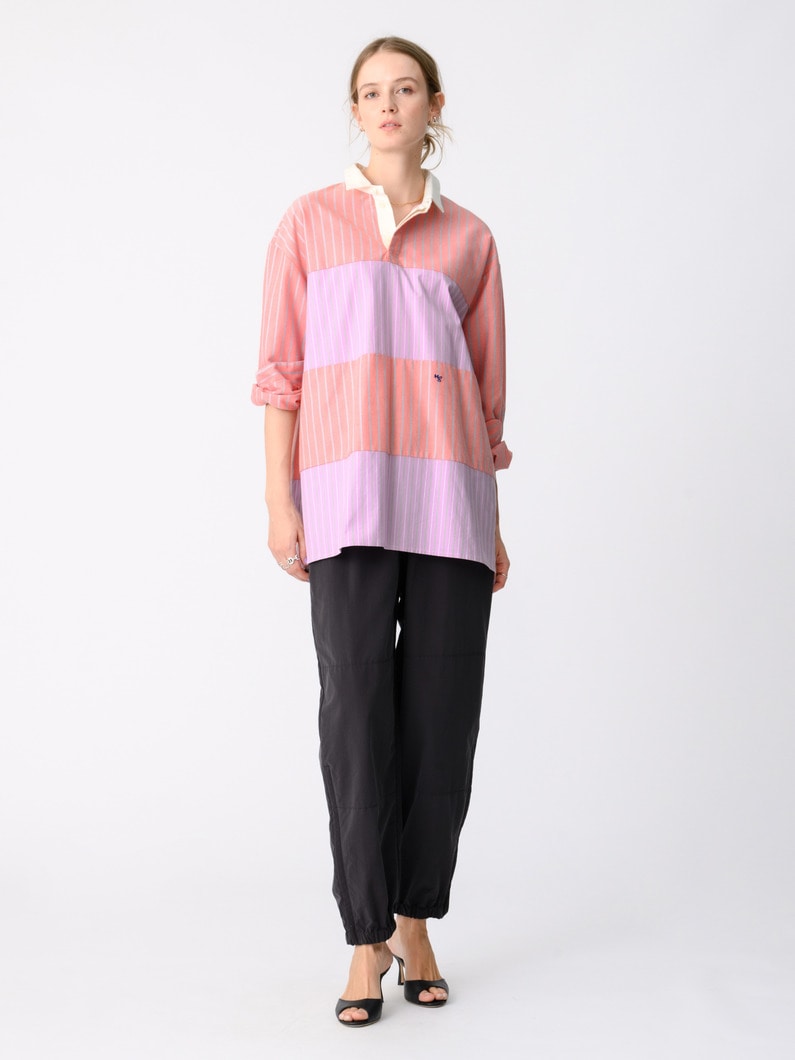 ストライプ ラガーシャツ 詳細画像 coral 2