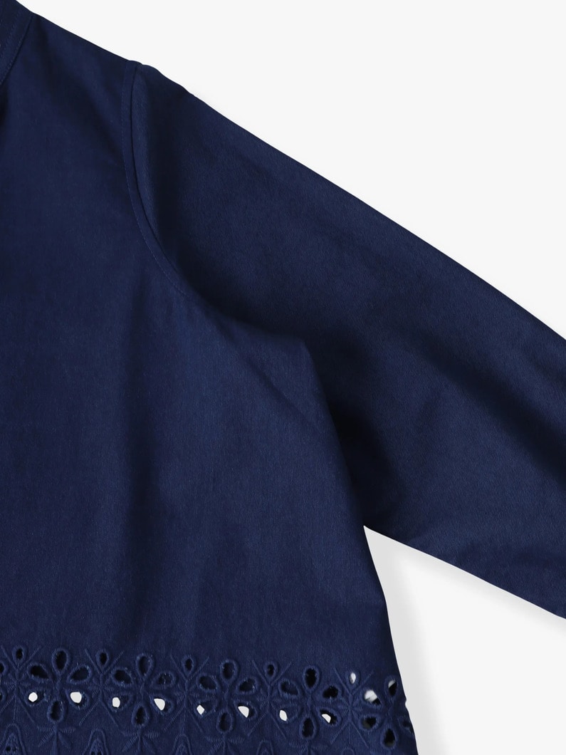 インディゴ カットワーク ブラウス（ブルー/ライトブルー） 詳細画像 blue 2