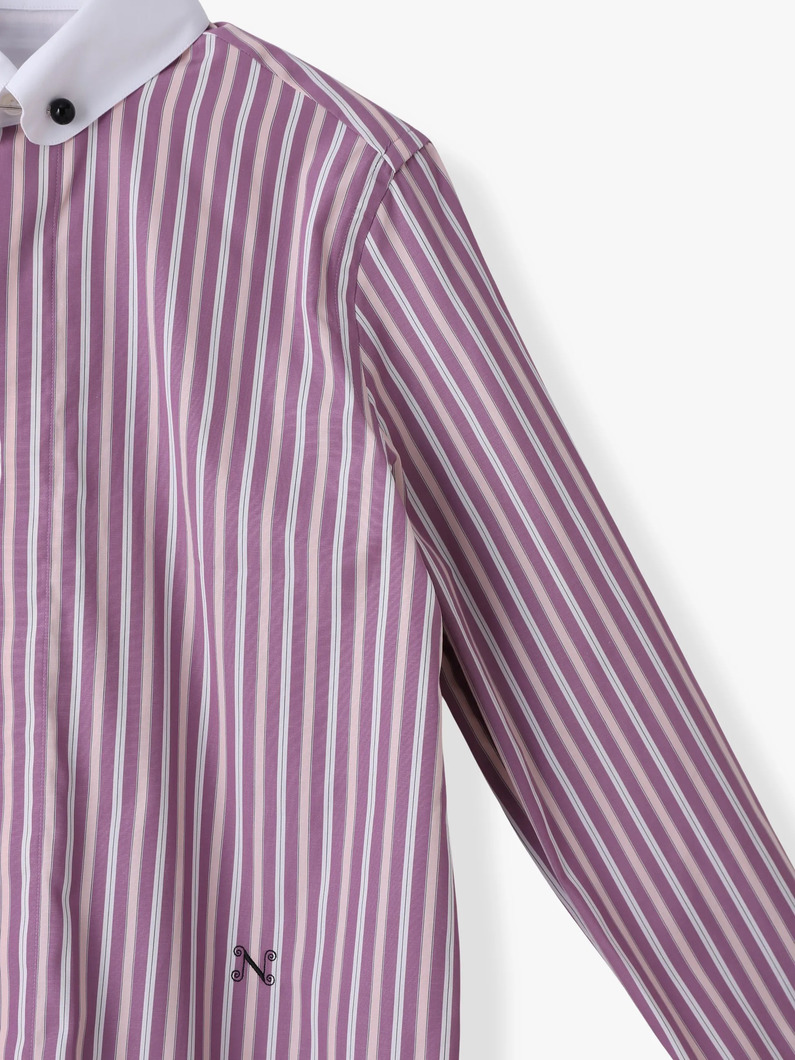 サビル ストライプ シャツ 詳細画像 lavender 2