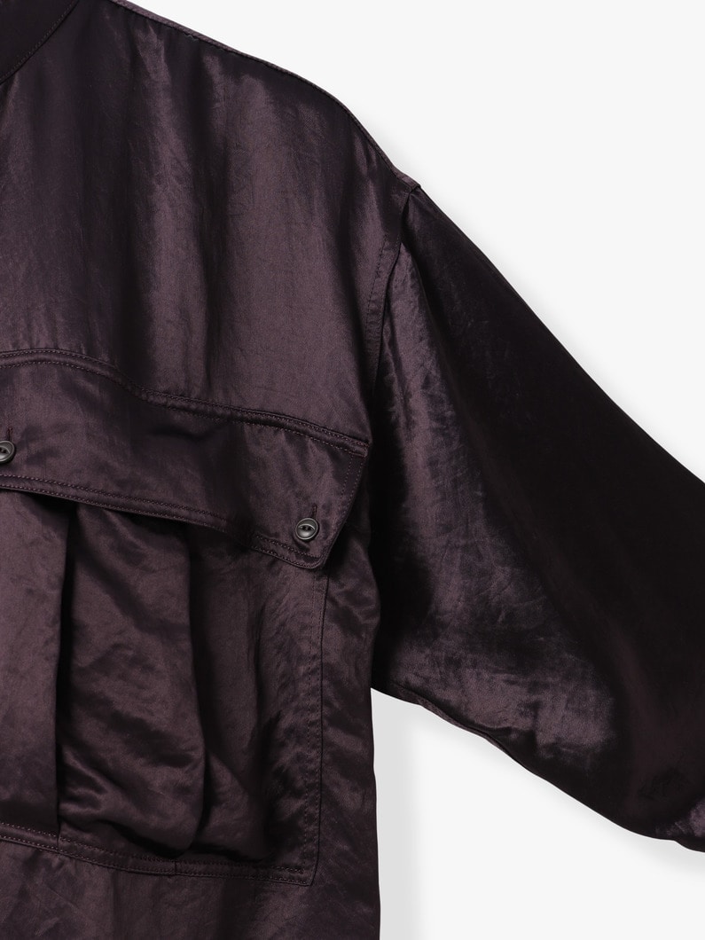 アセテートパラシュート ボタンダウン シャツ 詳細画像 brown 2