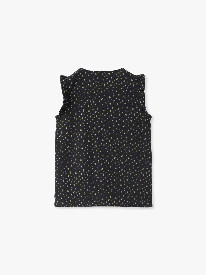 フラワープリント ウィングスリーブ トップ（アイボリー