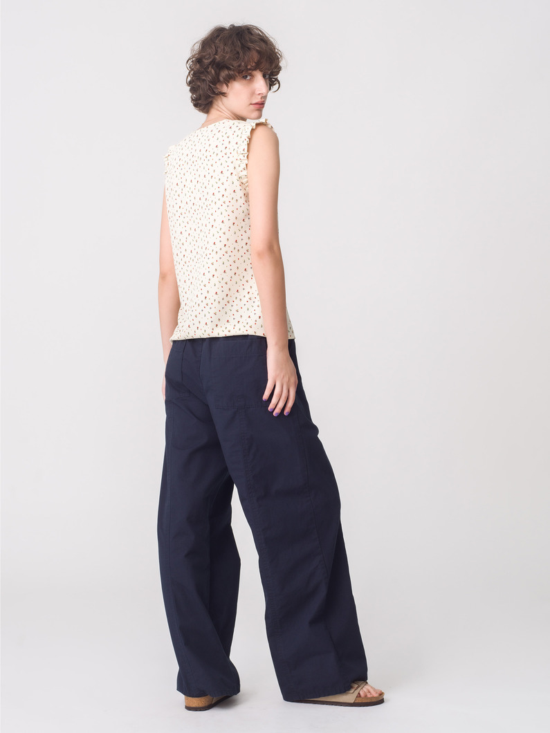 フラワープリント ウィングスリーブ トップ（アイボリー/チャコールグレー） 詳細画像 ivory 3