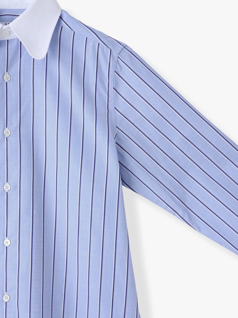 ダンディ ストライプ コットンシャツ 詳細画像 blue 2