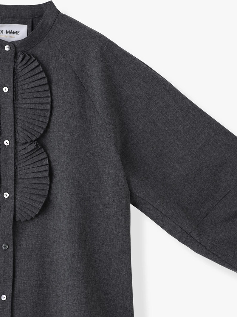 プリーツ ジャボ ブラウス 詳細画像 charcoal gray 2