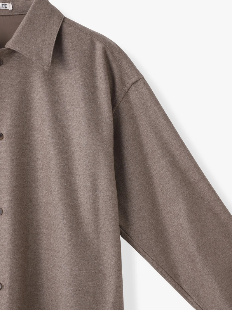 ウール フランネルシャツ（ライトブラウン）｜AURALEE