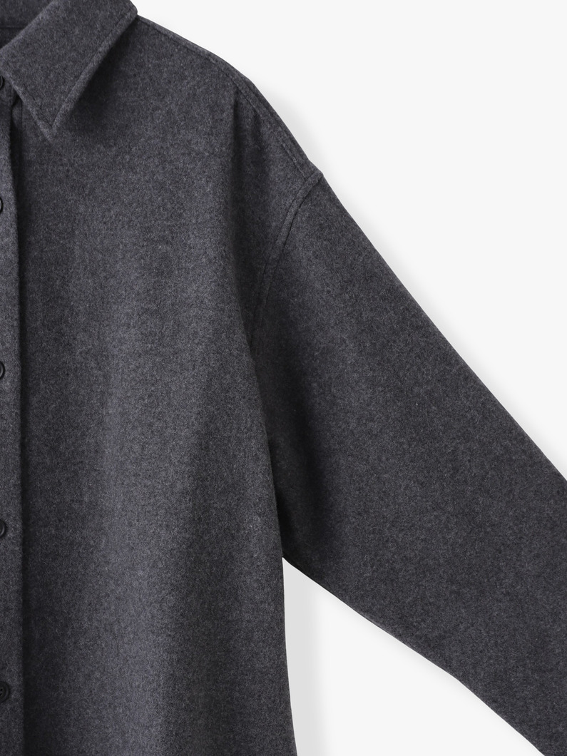 ウール オーバーサイズ シャツ（グレー/ベージュ） 詳細画像 beige 2