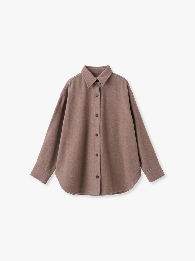 ウール オーバーサイズ シャツ（グレー/ベージュ） 詳細画像 beige 1