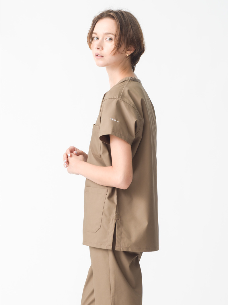 スクラブ トップス（women） 詳細画像 brown 2