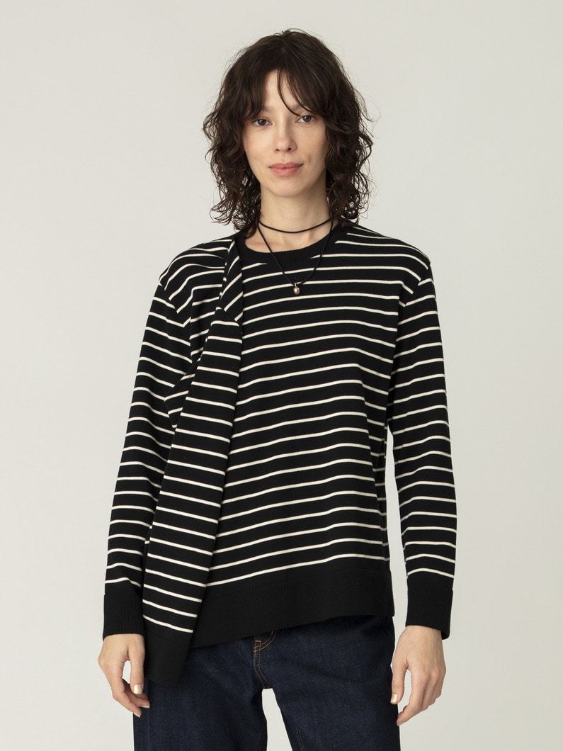 ドレープ ニット トップ 詳細画像 black