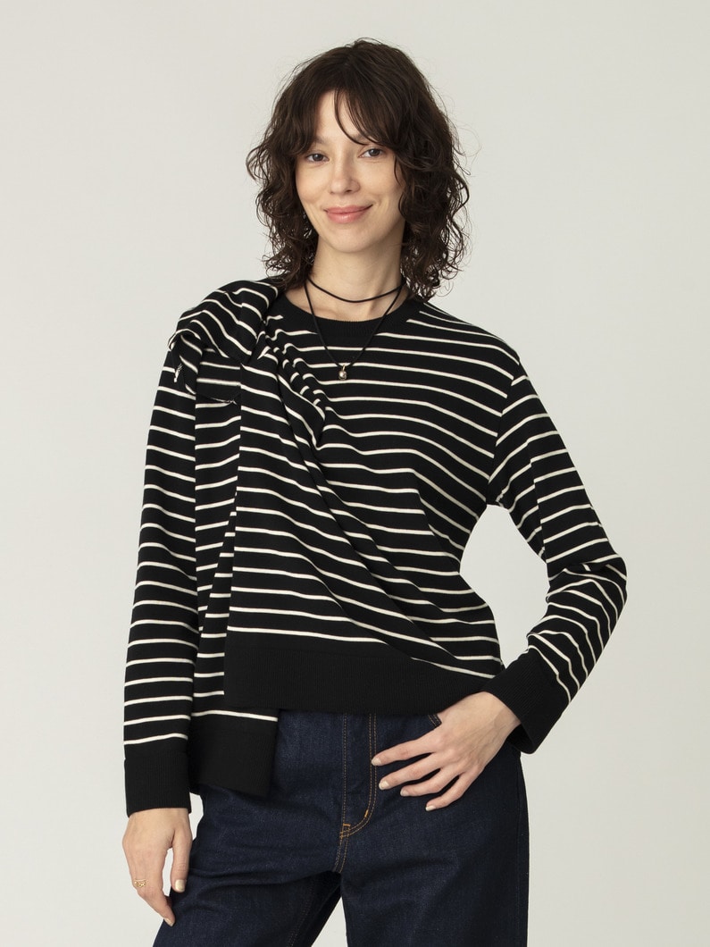 ドレープ ニット トップ 詳細画像 black 2