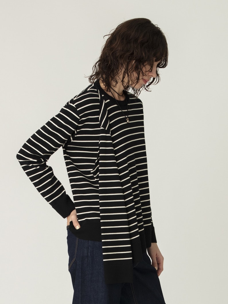 ドレープ ニット トップ 詳細画像 black 3