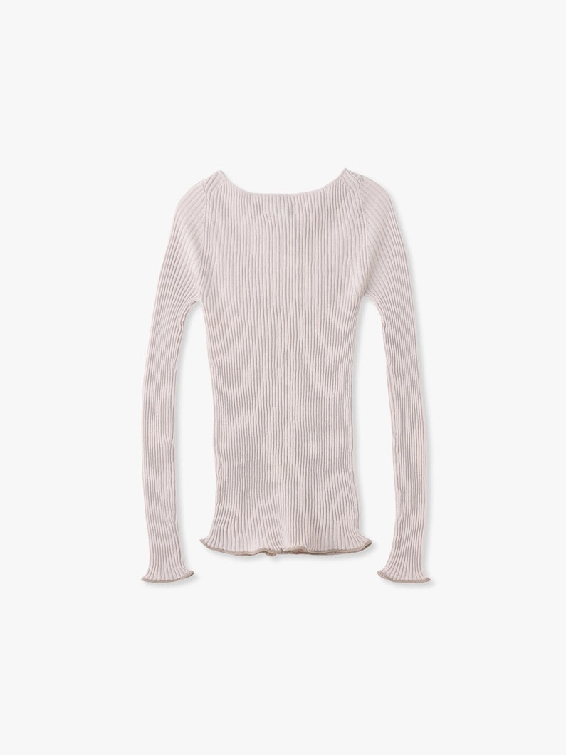 ウールシルク リブニットトップ 詳細画像 black 1