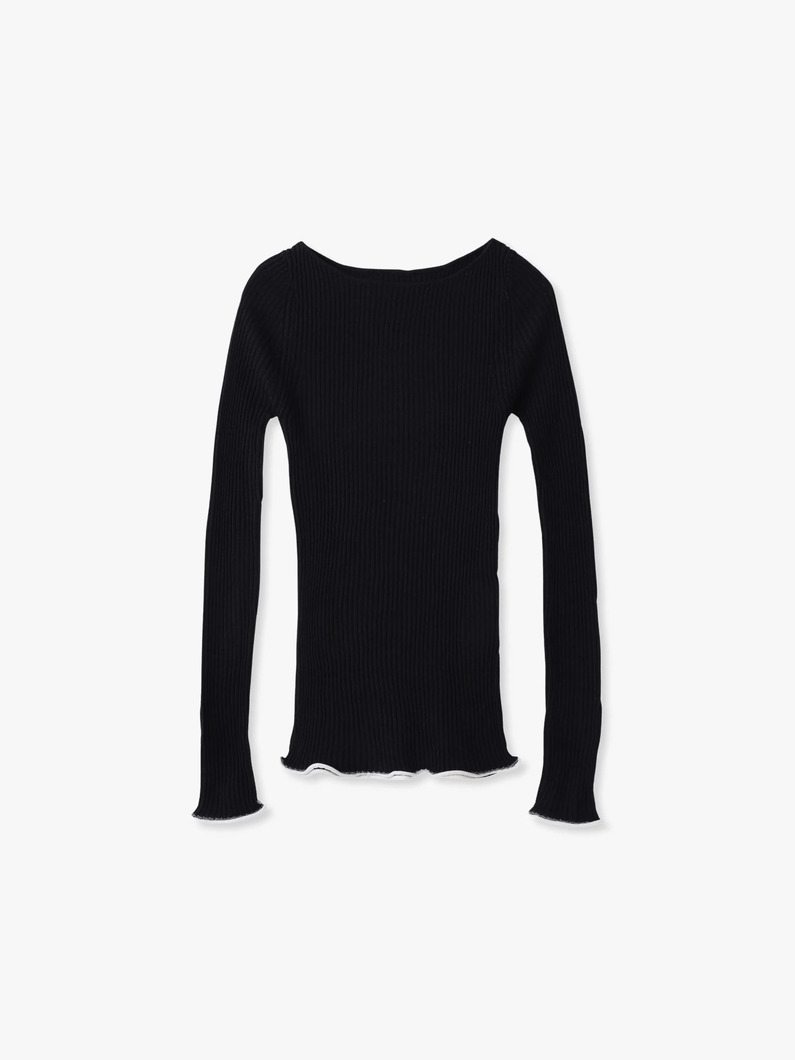 ウールシルク リブニットトップ 詳細画像 black 2