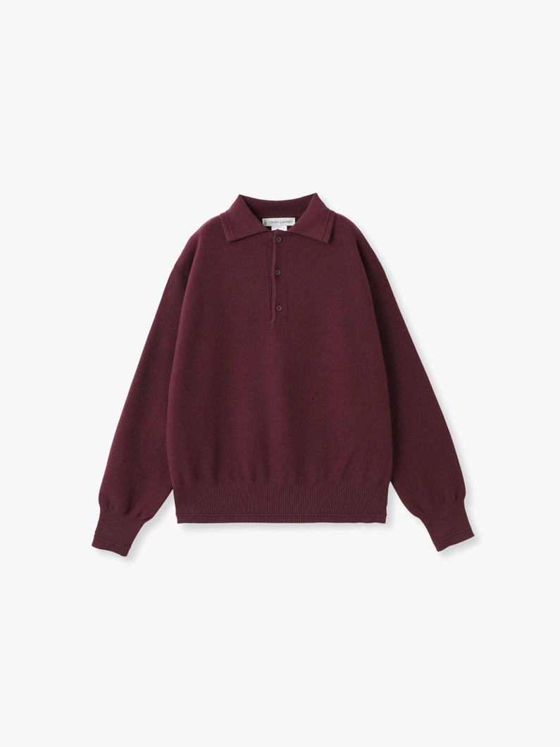 ポロ ニットトップ（ネイビー/グレー/バーガンディー）  詳細画像 burgundy 2