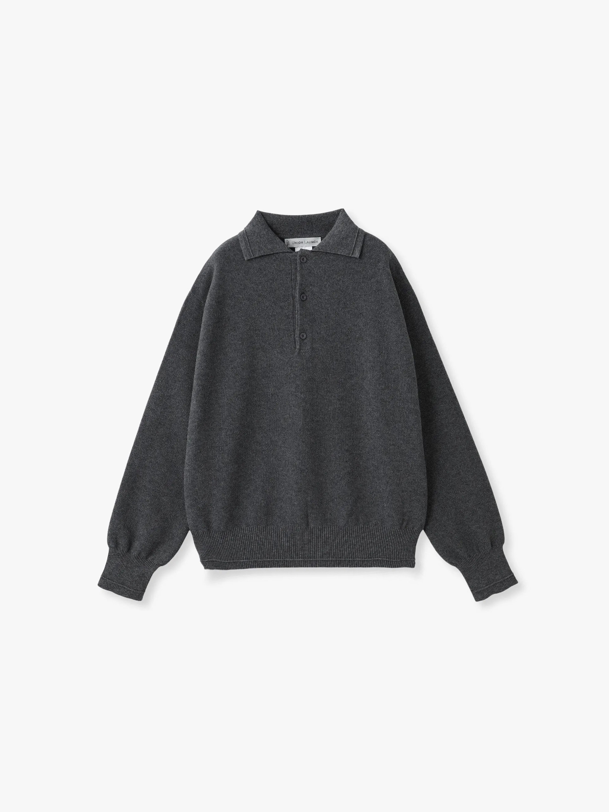 ポロ ニットトップ（ネイビー/グレー/バーガンディー）｜UNION